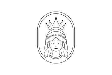 salon beauty girl line art logo design vector stock
