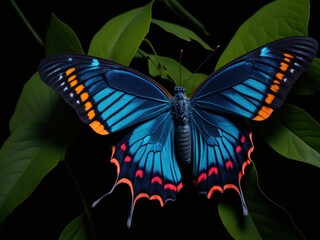 blue butterfly on a flower, generative ai 