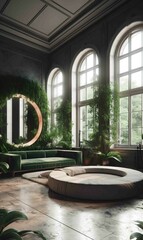 luxurious interior design house with marble. Generative AI