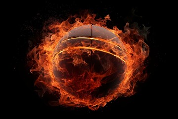 Fototapeta na wymiar basketball on flames. Generative Ai