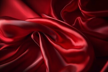 Fototapeta na wymiar red silk satin background for web banners, satin background for opening and closing presentations credits, elegant abstract backdrop with copy space for Christmas and New Year. Generative AI