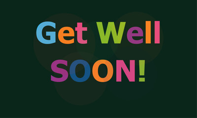 Get Well Soon Colorful Text Banner