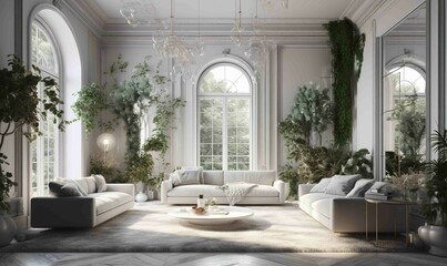 luxurious interior design house, classic interior. Generative AI
