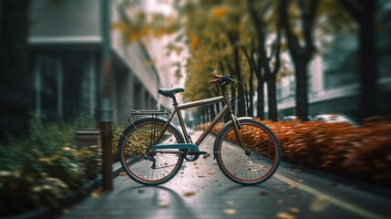 Fototapeta premium Ride on bike on the road. Sport and active life concept in the summer time. AI generated