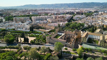 Obraz premium Cordoba, Andalusia. Aerial view of city medieval buildings on a sunny spring day