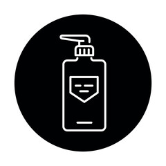 Bottle balm or conditioner color line icon. Pictogram for web page