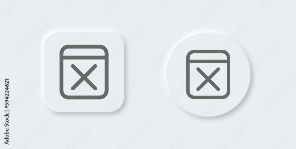 Poster remove line icon in neomorphic design style. delete signs vector illustration.