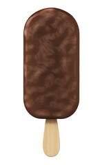 Stick ice cream isolated on transparent background. 3D illustration