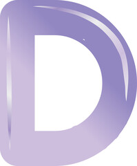 Purple bold alphabet letter D