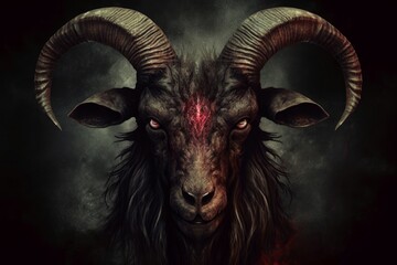 Bathomet goat demon. Generate Ai - obrazy, fototapety, plakaty