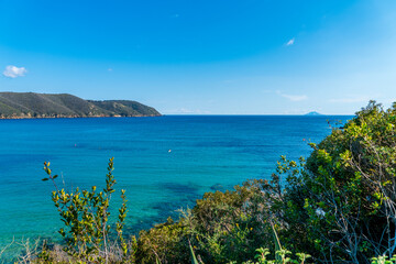 Coastline of Elba island in springtime