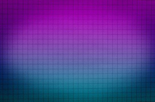 Neon color graph paper texture background. Blank notebook page.