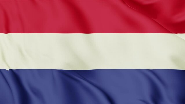 Dutch flag waving in the wind. Netherlands flag video.
