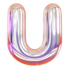 3d letter U gradient font luxury