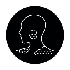 Skin itch color line icon. Human diseases.