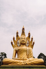 Buddhism Religion Golden Temple Image Sough-East Asian Praying Statue