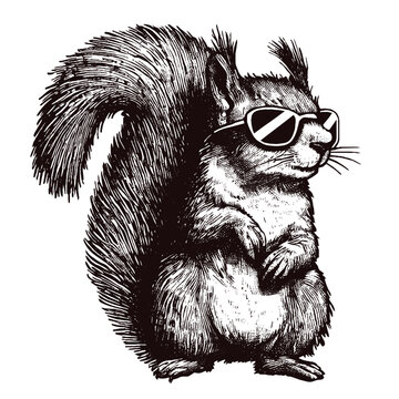  squirrel wearing sunglasses illustration