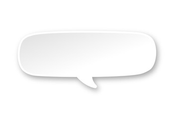 Naklejka premium White 3D paper speech bubble. Simple minimal thought balloon infographic design element