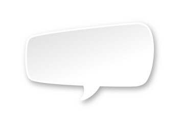 Naklejka premium White 3D paper speech bubble. Simple minimal thought balloon infographic design element