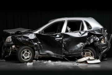 Crashed car auto. Generate Ai
