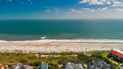 Amazing aerial view of Amelia Island from drone, Florida - USA