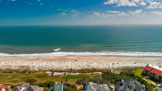 Amazing aerial view of Amelia Island from drone, Florida - USA