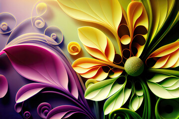 Obraz na płótnie Canvas Abstract colorful spring flowers as wallpaper background (Generative AI)