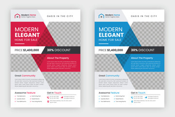 Creative and clean real estate flyer for real estate and property business. Modern Home Sale Flyer