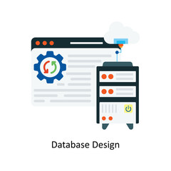 Database Design Vector Flat Icons. Simple stock illustration stock 