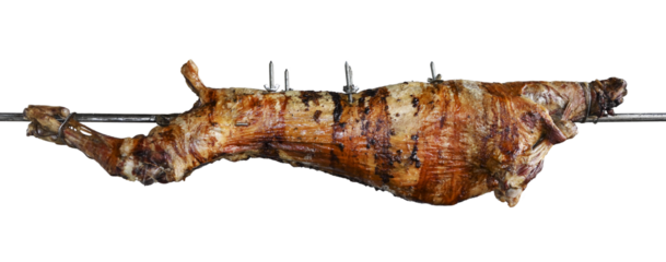 lamb on the spit isolated
