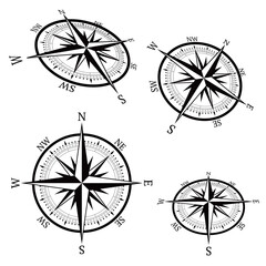 Compass set with perspective,vector illustration