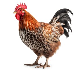Feathered Charm: A Lovely Brahma Chicken in All Its Glory, Isolated on White Background - Generative AI