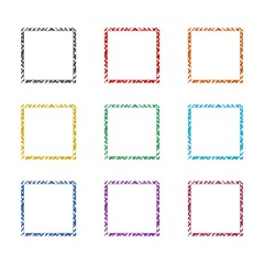 Grunge frame  icon isolated on white background. Set icons colorful