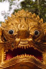 Buddhism Religion Golden Temple Image Sough-East Asian Praying Statue