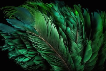 Naklejka na ściany i meble Hologram pastel feathers. Hologram pastel feathers realistic stunning beautiful rainbow colour. Generative AI.