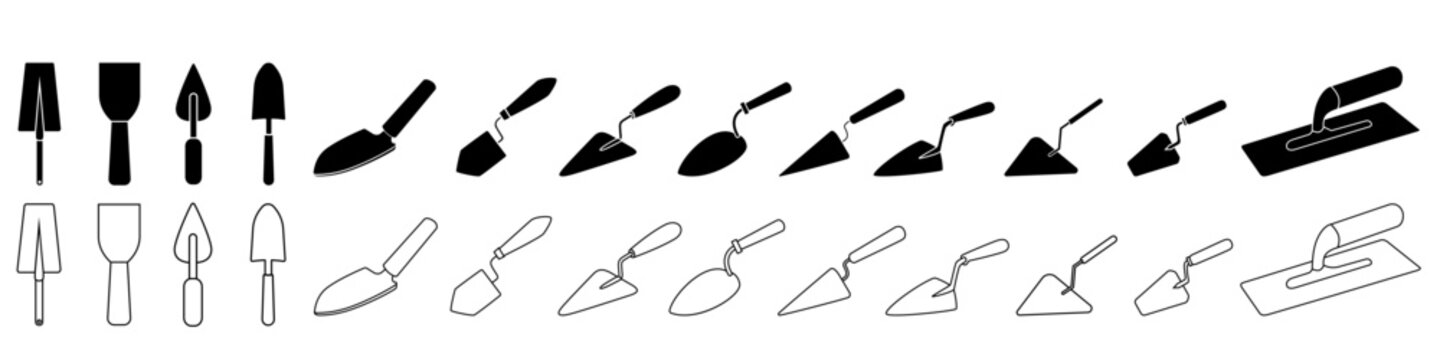 Trowel icon vector set. Putty knife illustration sign collection. spatula symbol or logo. 