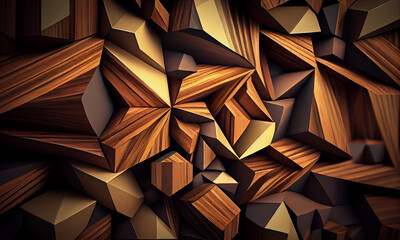 3d, wood, geometric