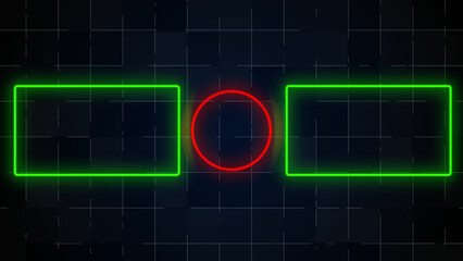 Neon glowing effect abstract end screen or outro video content illustration.