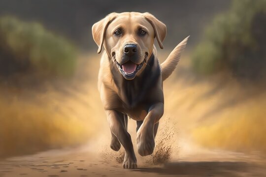Labrador portrait. Labrador dog. Generative AI.