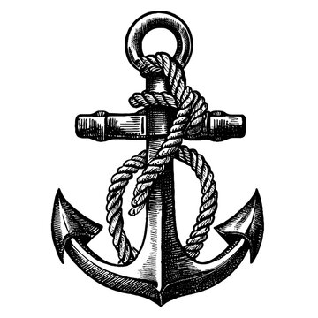 anchor with a rope sketch