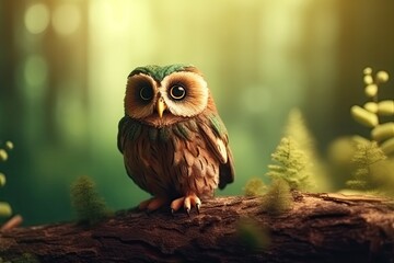 owl on branch ai generative