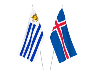 Iceland and Oriental Republic of Uruguay flags