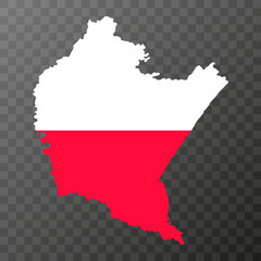 Subcarpathian Voivodeship map, province of Poland. Vector illustration.