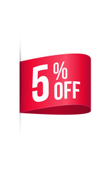 Sales tag label vector illustration ( 5% off )