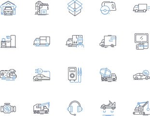 Fototapeta premium Gadgets line icons collection. Technology, Innovation, Smart, Devices, Mobile, Accessories, Future vector and linear illustration. Cutting-edge,Wearable,Connected outline signs set