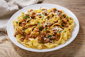 plate of pasta bolognese