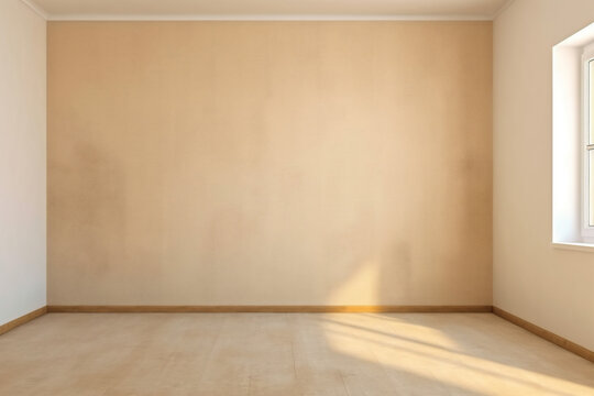 minimal window plaster texture light blank beige design room wall. Generative AI.