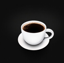 Obraz premium cup of coffee on black - cup of coffe background - Generative AI
