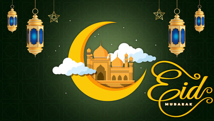 Eid Mubarak 2023 wishing card in High Quality 