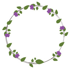 Flower and leaves wreath